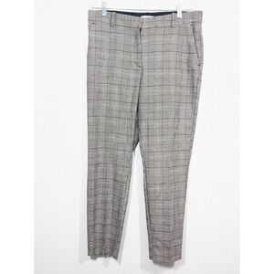 Women's H&M Black and Beige Plaid Dress Pants Trousers Size 14 Career Business